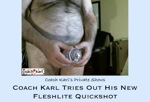 Coach Karl Tries Out His New Fleshlite Quickshot-gay-dvd
